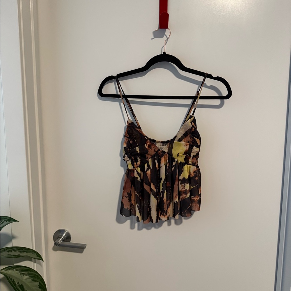 Urban Outfitters Brown and Yellow Camisole